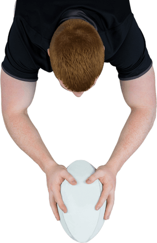 Rugby player scoring try transparent background