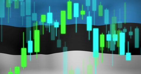 Data Trends Over Estonian Flag Illustrating Digital Market Growth - Download Free Stock Images Pikwizard.com