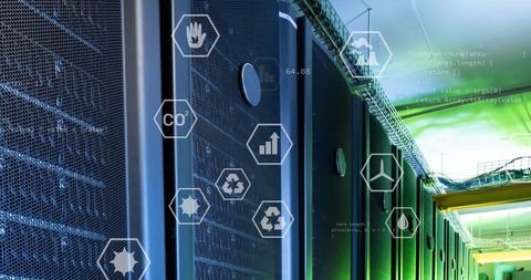 Futuristic Data Center with Digital Interface Holograms - Download Free Stock Images Pikwizard.com