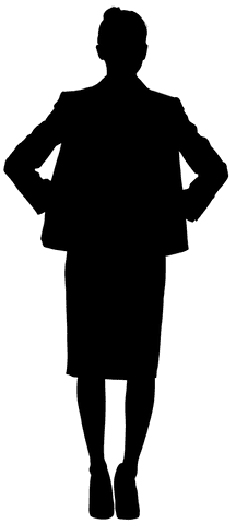 Elegant Businesswoman Silhouette on Transparent Background