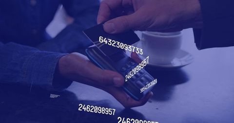 Contactless Payment Concept with Digital Interface Overlay