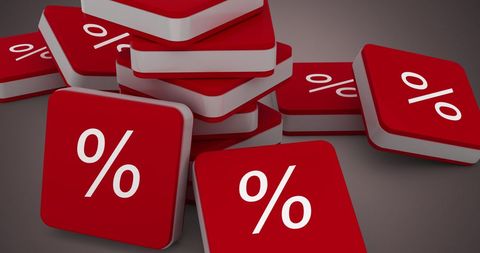 Red Discount Cubes with Percent Symbols - Download Free Stock Images Pikwizard.com