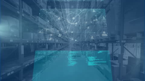 Digital Interface with Data Processing Overlay on Warehouse