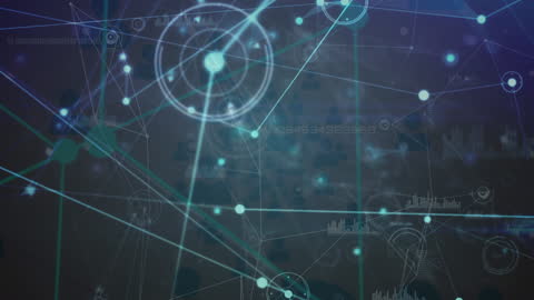 Futuristic Digital Network Connections and Data Processing