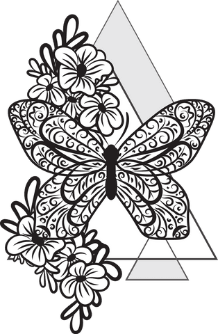 intricate butterfly and floral design on transparent background - Download Free Stock Videos Pikwizard.com