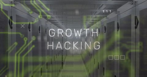 Growth Hacking in Data Center with Digital Interface Art - Download Free Stock Images Pikwizard.com