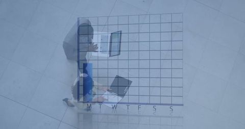 Business Team Analyzing Data and Statistics with Digital Overlay