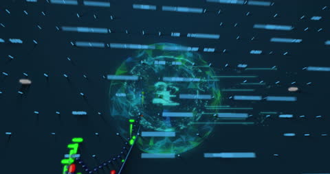 Digital Security and Global Data Processing Concept