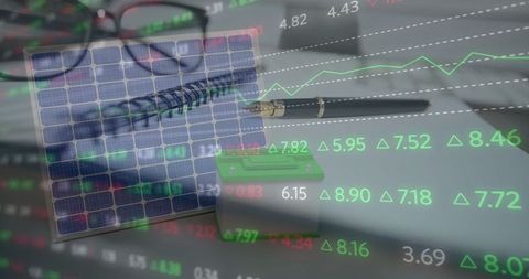 Mixed Signals: Investing Statistics Overlay with Office Notebook