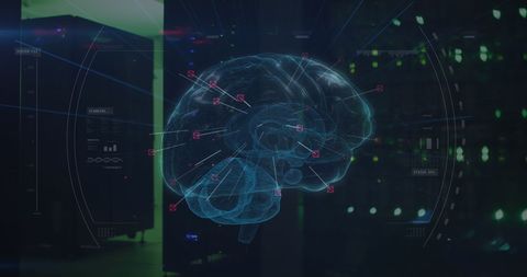 Digital Brain Networking in Futuristic Server Room - Download Free Stock Images Pikwizard.com