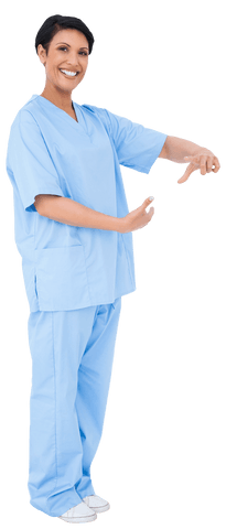 Smiling Female Doctor Demonstrating Gesture Transparent Background - Download Free Stock Videos Pikwizard.com