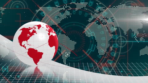 Global Business Network Concept with Digital Globe and World Map