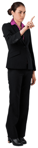 Focused Biracial Businesswoman in Professional Attire on Transparent Background