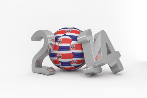 Transparent numbers encircling costa rica soccer ball 2014 design