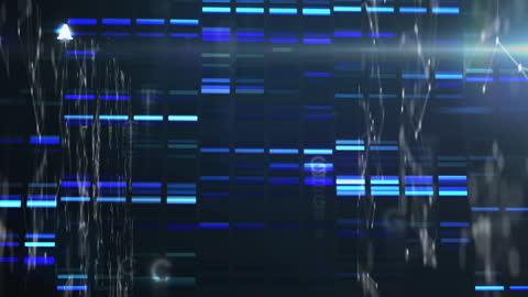 Futuristic Data and Technology Interface with Moving Digital Elements