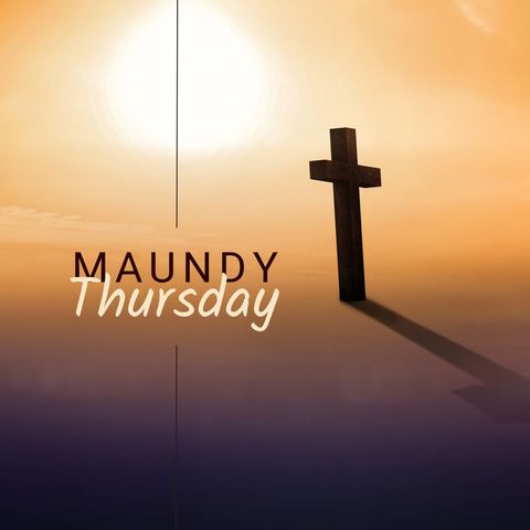 Maundy Thursday Cross Silhouette Against Sunset Sky - Download Free Stock Templates Pikwizard.com