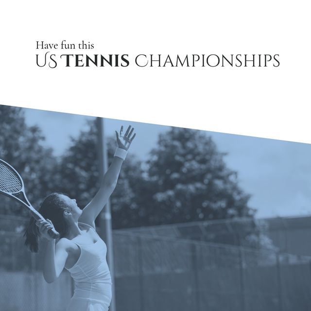 Female Tennis Player Preparing to Serve in US Tennis Championships - Download Free Stock Templates Pikwizard.com