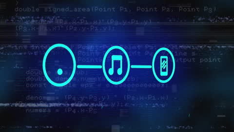 Dynamic Digital Network Icons on Data Background