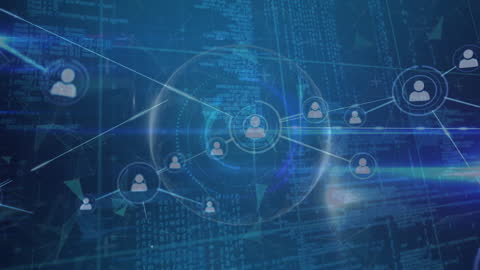 Global Digital Network with Connections and Data Overlay