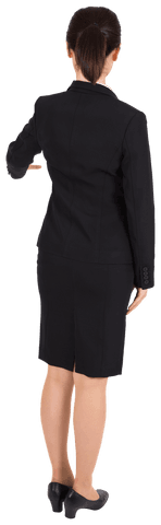 Businesswoman Pointing Back View on Transparent Background