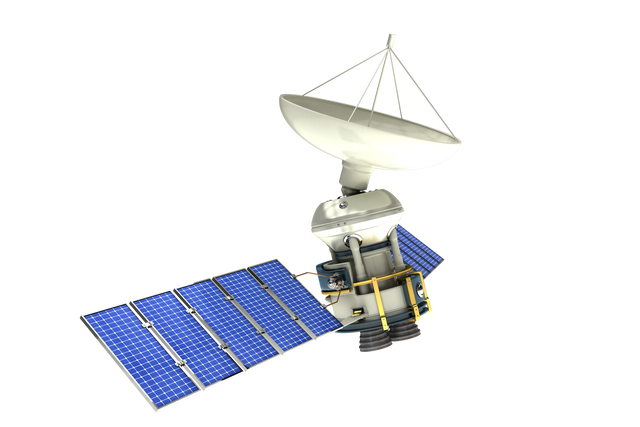 Transparent Illustration of Solar Powered Satellite with Antenna - Download Free Stock Videos Pikwizard.com