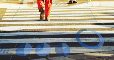 Data Analysis Concept with Abstract Charts and Worker Background