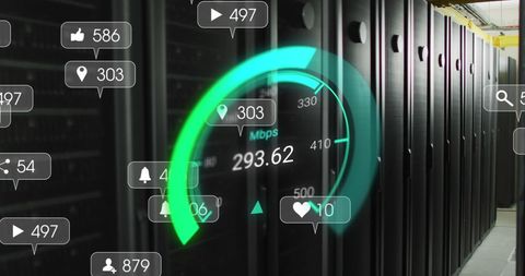 High-Speed Data Processing in Advanced Server Room - Download Free Stock Images Pikwizard.com