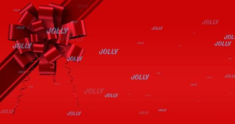 Festive Red Background with Bow and Joyful Text Design - Download Free Stock Images Pikwizard.com