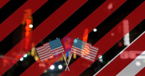USA Flags Overlay on Urban Night Scene Representing Patriotism - Download Free Stock Images Pikwizard.com