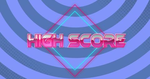 Neon glowing high score arcade inspired background