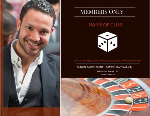 exclusive casino night invitation with professional charm - Download Free Stock Templates Pikwizard.com