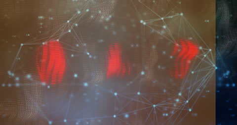 Abstract Digital Network and Energy Waves Visualization