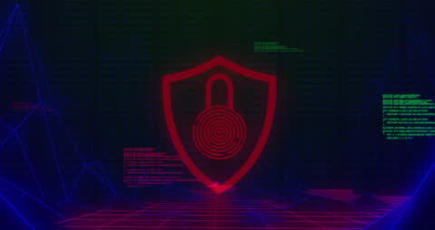 Digital Cybersecurity Concept with Shield and Lock Symbol