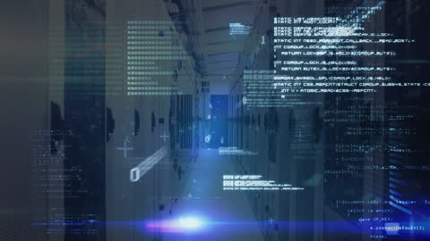 Futuristic Data Streams Across AI-Enhanced Server Room