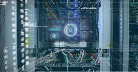 Data Processing in High-Tech Network Environment - Download Free Stock Images Pikwizard.com