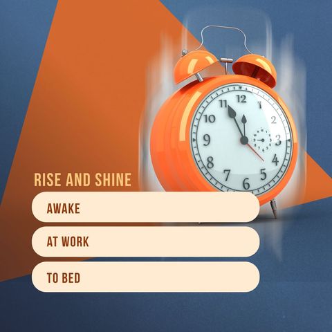 vibrant orange alarm clock with motivational text - Download Free Stock Templates Pikwizard.com