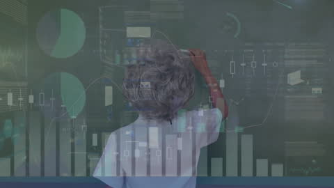 Schoolboy Analyzing Data Infographics in Classroom