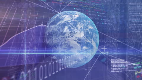 Global Financial Data Animation with Digital Background