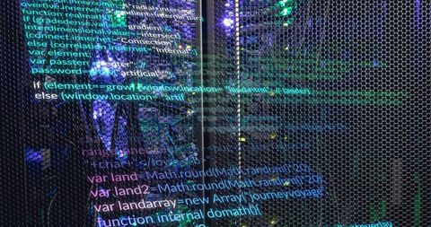 Digital Code Over Network Data Servers in Tech Environment - Download Free Stock Images Pikwizard.com