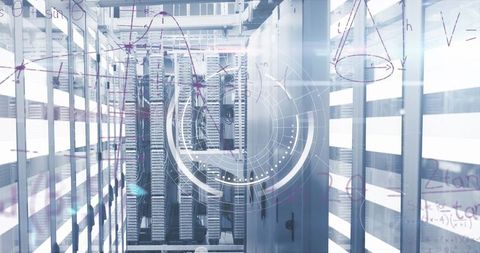 digital network infrastructure with futuristic hud in data center - Download Free Stock Images Pikwizard.com