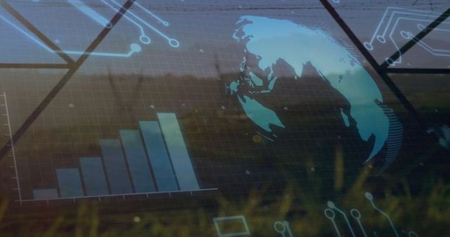 Digital Globe Interface with Environmental Data Visualization