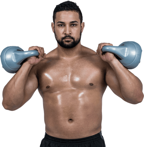 Muscular Man Lifting Kettlebells on Isolated Transparent Background - Download Free Stock Videos Pikwizard.com