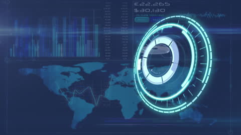 High-Tech Digital Interface With Global Data Visualization