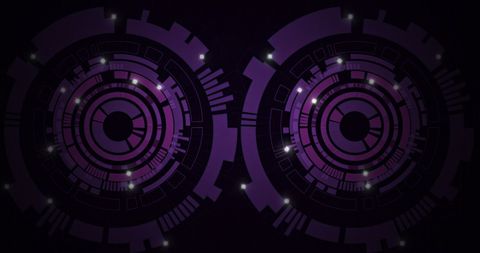 Futuristic Technology Digital Interface with Moving Circles - Download Free Stock Images Pikwizard.com