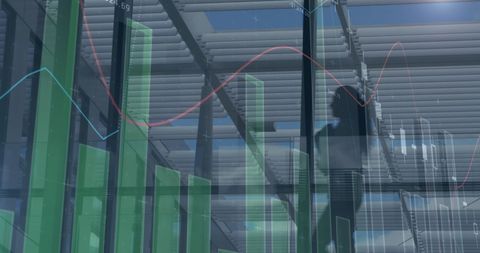 Digital Financial Analysis with Transparent Graphs in Modern Office