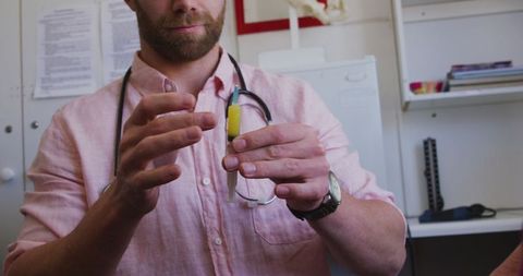 Doctor Vaccinating Senior Woman at Retirement Home