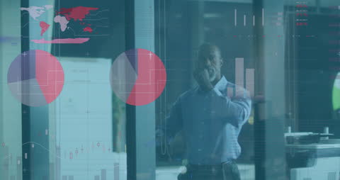 Business Professional Analyzing Virtual Data in Modern Office Setting