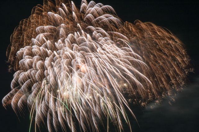 Grand Display of Golden Fireworks Illuminates Night Sky - Download Free Stock Photos Pikwizard.com