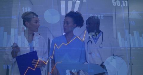 Clinicians Analyzing Healthcare Data in Modern Hospital Environment