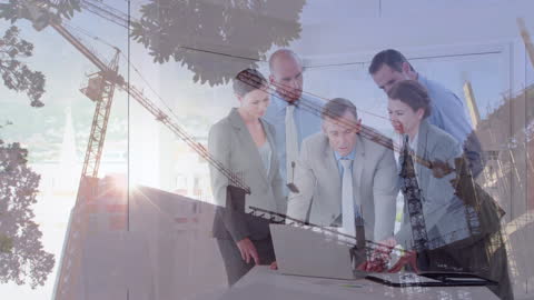 Engineering Team Overlapping Construction Site Background